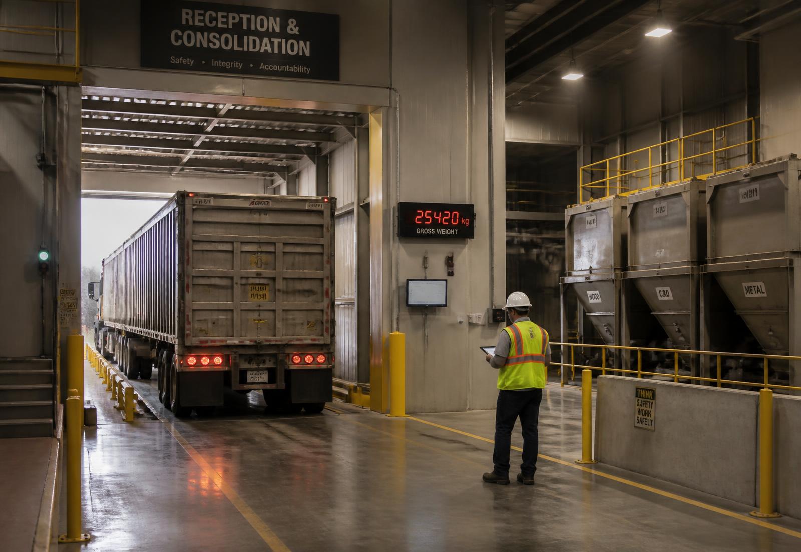 Recepción y consolidación de corrientes industriales